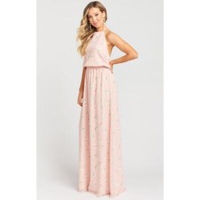 Show Me Your Mumu Heather Halter Floral Maxi Dress in Blush Meadow NWT