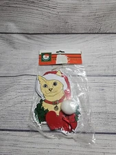 Vtg Santa's World Cat Christmas Ornament - Kurt S. Adler Holiday Trim - 5" - NOS