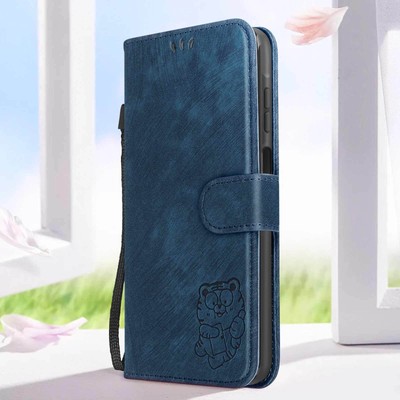 Avizar, Tiger Etui für Samsung A25 5G Wallet Standfunktion Handschlaufe, Blau