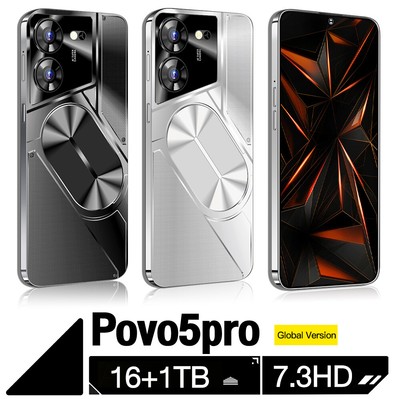 Android 13 Povo 5 Pro Smartphone 16+1TB 7.3'' Unlocked 72+108MP 8800mAh Dual SIM