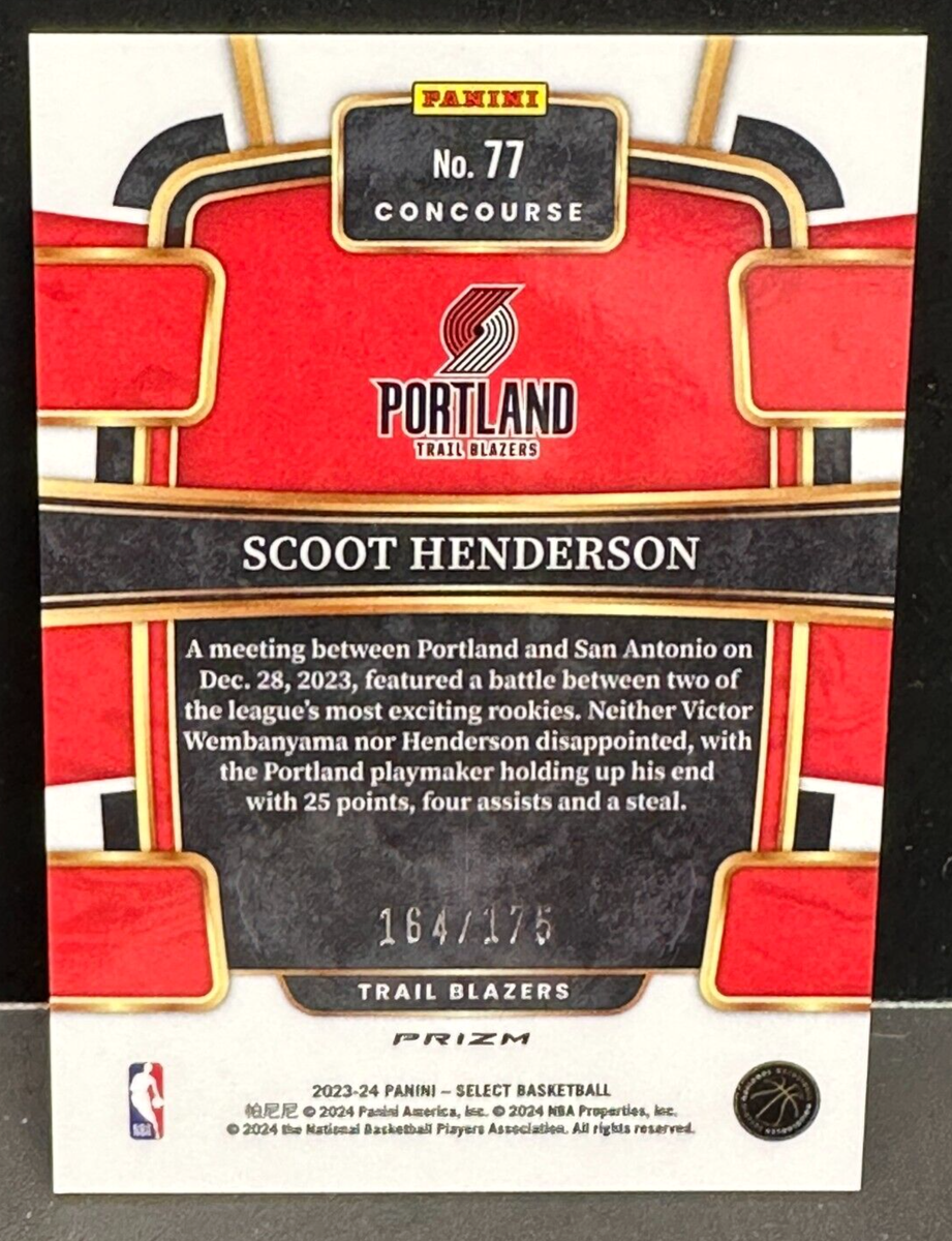 Zoe Peterson様ページ Scoot Henderson Rookie 2023-24 Panini Select Card #77