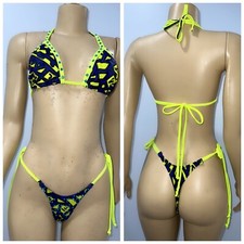 Exotic Dancer Top and Thong Bikini Colorful