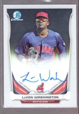 LeVON WASHINGTON  INDIANS RC AUTO 2014 BOWMAN CHROME PROSPECTS #BCAP-LW