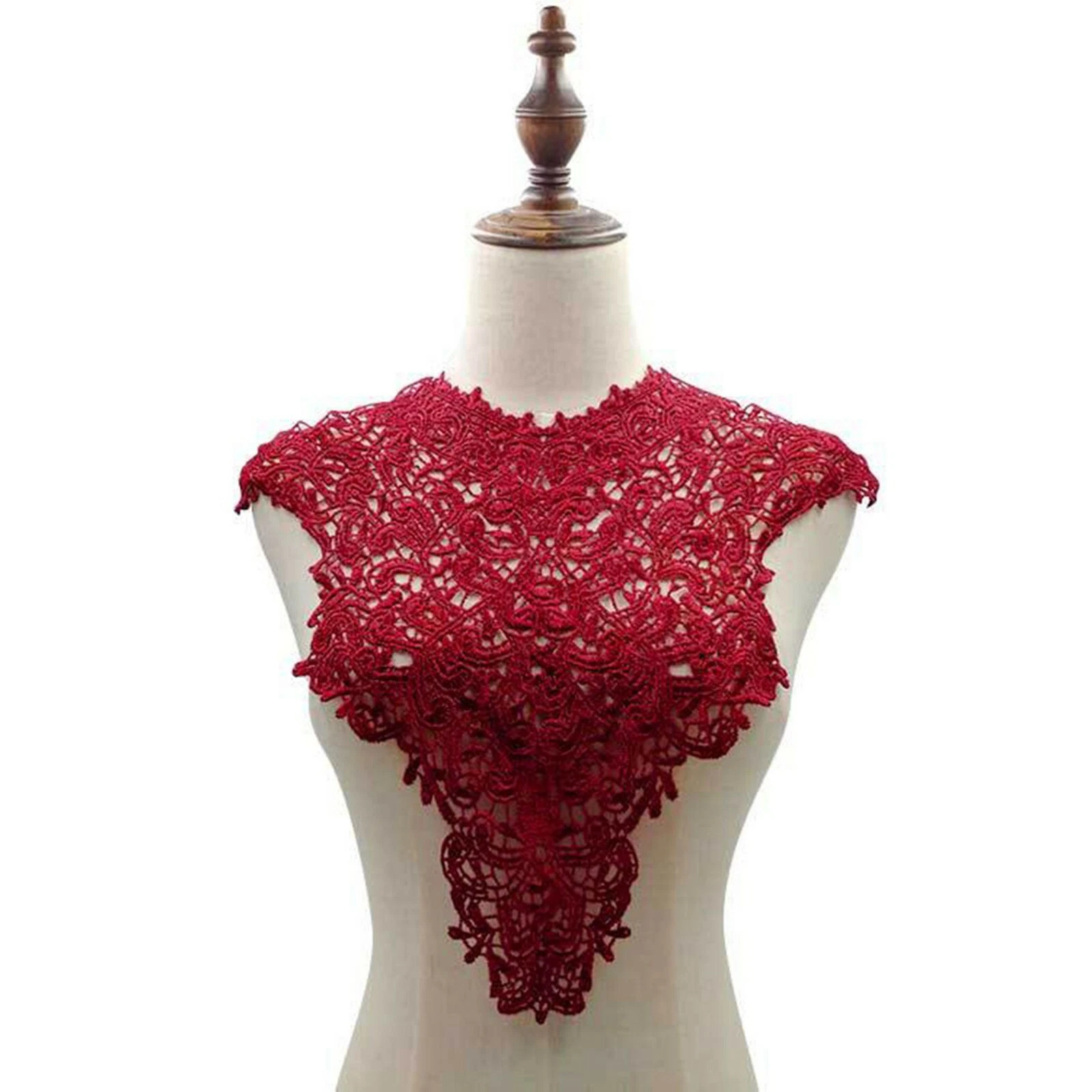 OFF WHITE Collana Guipure Pizzo Applique Fiore Fiore Matrimonio Sera Abito Danza Finitura