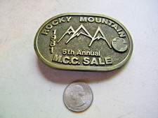 Vintage 1980s Belt Buckle Rocky Mountain MCC RELIEF SALE 1981 Mennonite
