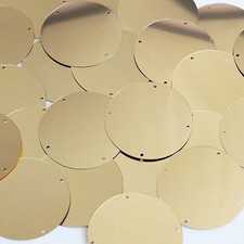 Sequin Round 40mm 4 hole Gold Metallic. Made in USA