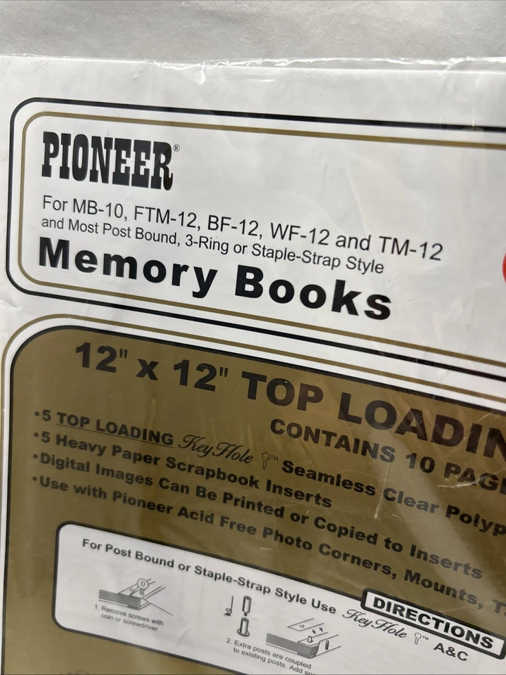 Paquete de 5 páginas de recarga de libro de memoria Pioneer 12 x 12 juego de 4 (40 páginas) nuevo en paquete Foto 2 de 4