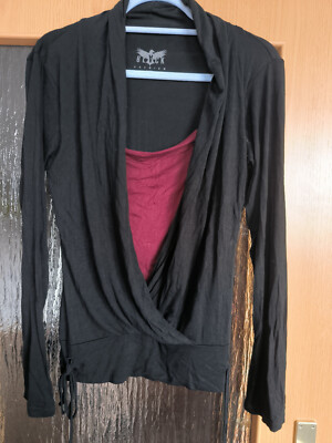 Langarmshirt - Marke Black Premium - Größe L - schwarz/rot