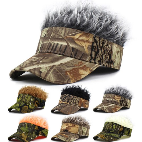Unisex Men Women Beanie Fake Flair Hair 