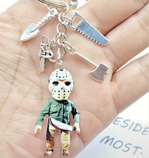 NEW Horror Jason Friday the 13th Movie Keychain Keyring w/Weapon Charms KeyCharm