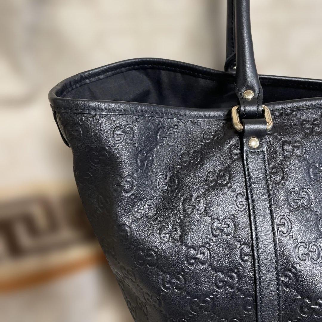 GUCCI Shima Tote Bag Leather Women’s Large Brown Excellent Condition thumbnail 3