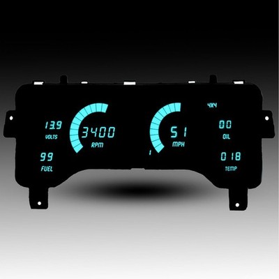 Intellitronix Teal LED Gauge Set With GPS Sending Unit For 1997-2006 Jeep TJ