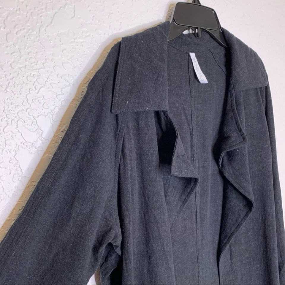 Chaqueta plumero Rachel Pally mezcla lino negro talla pequeña Foto 3 de 4