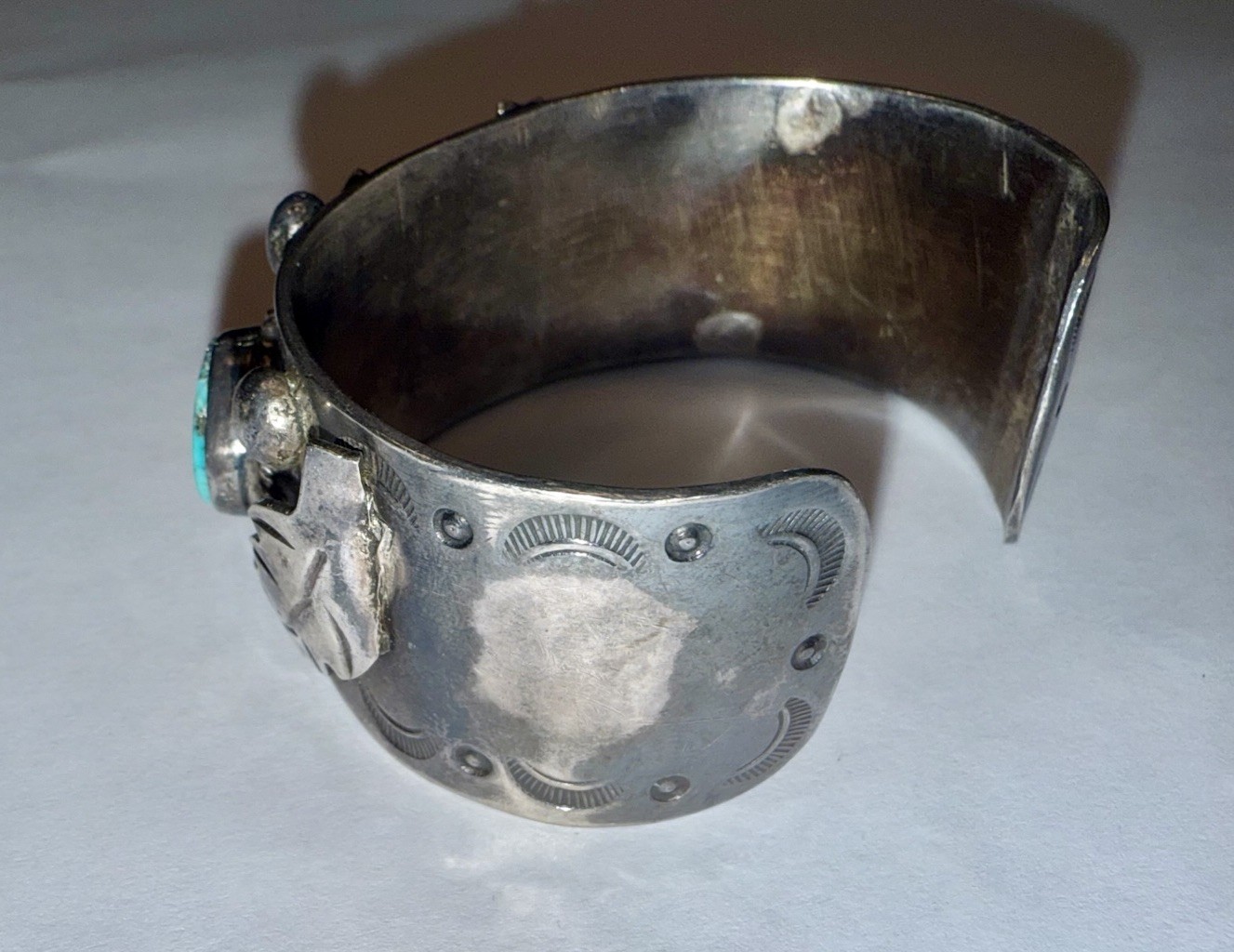 Native American Solid Sterling Silver Natural Tur… - image 5