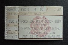 1987 Superstars of Wrestling ticket stub Hulk Hogan vs Honkytonk Man - Rosemont 