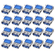 uxcell PCB USB Connector Type-A 3.0 Female Jack AF Bend Foot 90 , Silver