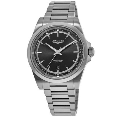 New Longines Conquest Automatic Black Dial Stainless Men's Watch L3.720.4.52.6
