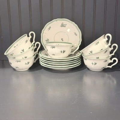 Rosenthal US Zone Green Bloom Chippendale Continental 7 cups / saucers 14 pcs