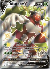 Carta Pokémon Rillaboom V SV105/SV122 Shiny Holo rara Shining Fates: Shiny Vault