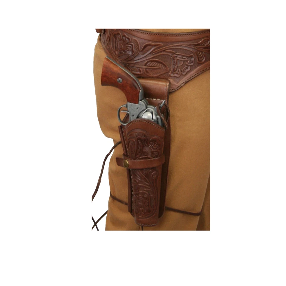 Western Gun Holster Belt Leather Revolver Pistol Tooled .22 .22Lr.357 .44/45 Cal - Image 3 of 4