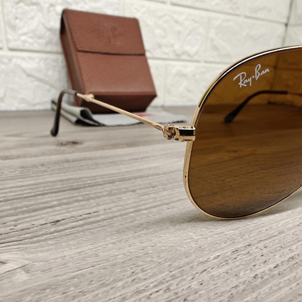 Vintage Ray Ban Folding Aviator - Gold Blue Lens, photo 3 of 5