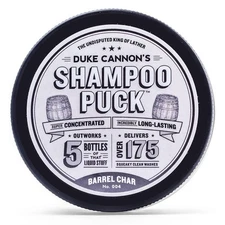 Duke Cannon Men's Shampoo Puck Barrel Char - 4.50z  Over 175 Washes