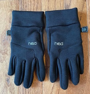 HEAD Kid's Touchscreen Running Gloves High Grip Palm, Black, Size Large 10-14