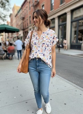 Jacqueline Smith Collection Floral Print Blouse