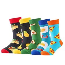Boys Socks Old, 5 Pairs Fun Novelty Animal Food Space 5-8 Years 5pairs-food