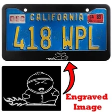 Engraved Black License Plate Frame - Cartman South Park 2