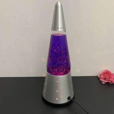 Lava Lite - RARE VTG Wizard Glitter Lamp - Purple / Silver