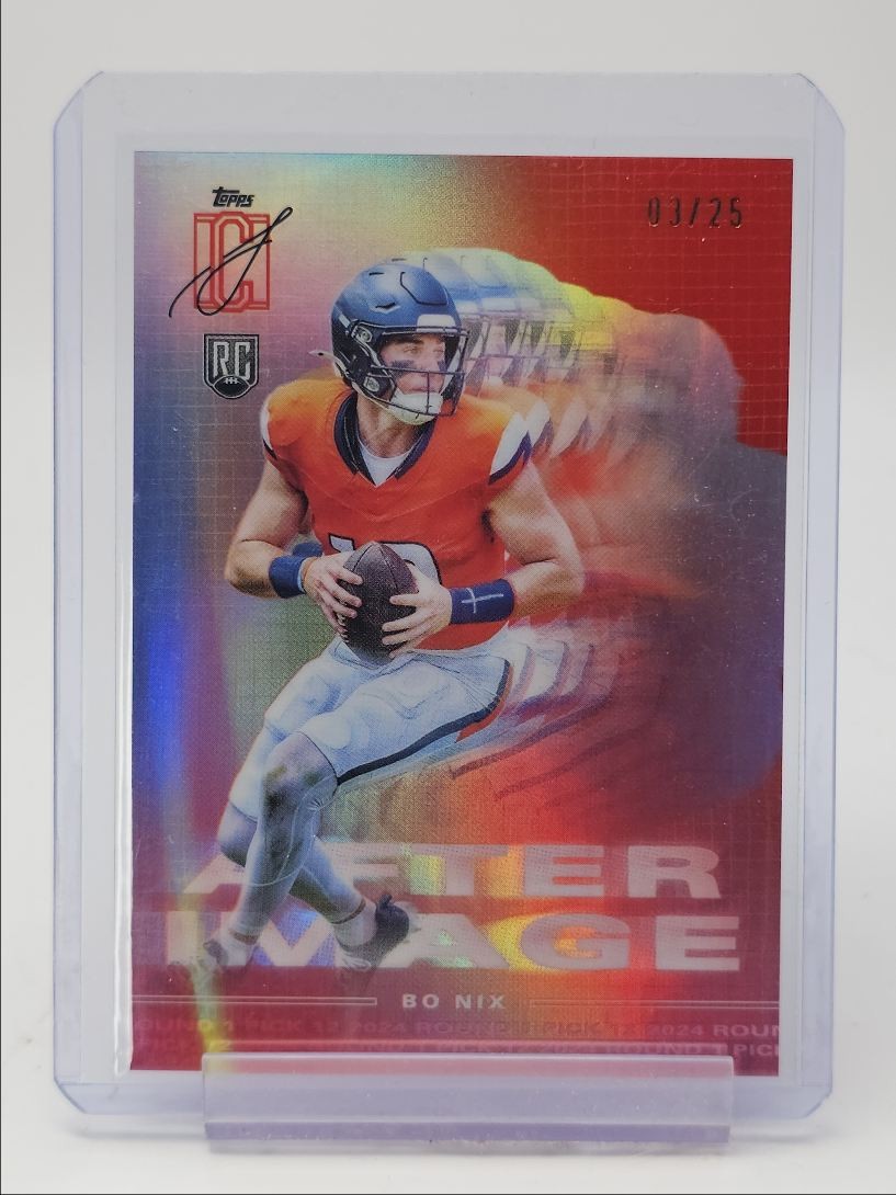 Bo Nix Topps Signature Class After Image #AI9 Red