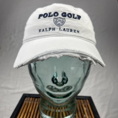Polo Ralph Lauren Hat Cap Mens Strap White Pelican Hill Golf Club Distressed