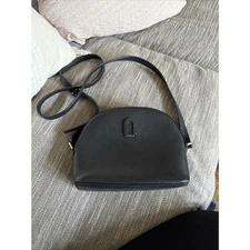 Furla Black Leather Crossbody Camera Bag – Genuine Leather, Gold Hardware