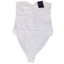 Forever 21 Knit Bodysuit - White - Snap Crotch Closure - NEW w/ Tags - Small