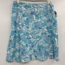 Fresh Produce Womens Sea Tide Marina Skirt Sz L Blue Resortwear Beach Vacation