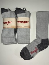  4 Pairs Wrangler Cotton Crew Socks Men  s Shoe Size 9-13 USA Made