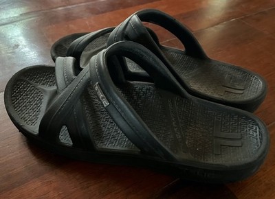 WOMEN'S TELIC MALLORY BLACK ARCH SUPPORT COMFORT SLIDE STRAPPY SANDAL S - 8