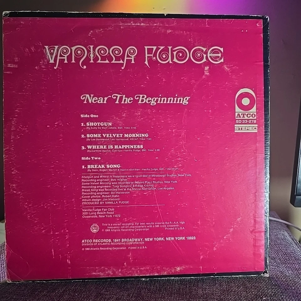 Vanilla Fudge–Near the Beginning–1969 Atco–SD 33-278 Vinyl Record LP - Image 2 of 4