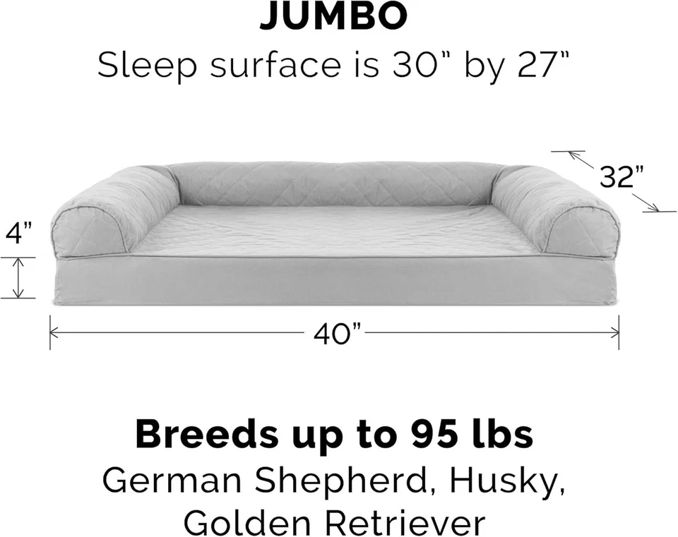 Furhaven Orthopedic Dog Bed for Large Dogs Silver Gray, Jumbo/XL - Image 2 of 4