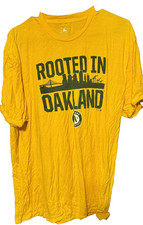 Las Vegas Oakland A's Sacramento Fanatics Tee Men sz XL Yellow Rooted in Oakland