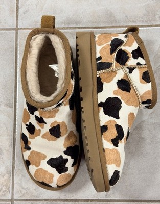 UGG Tasman Cow Animal Print Lined Slip-On Slippers Women s US 7