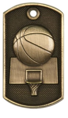 Basketball Dog Tag Award Trophy Team Sport W/FREE Bead Chain FREE SHIPPING DT202