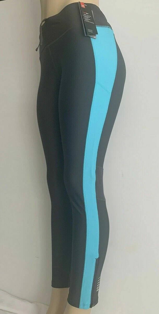 UNDER ARMOUR WOMEN'S HEATGEAR COMPRESSION LEGGINGS GREY/BLUE 1320381-010  NWT