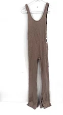 New ANWND Women's Full Length Flare Jumpsuit Spaghetti Straps Brown Bodysuit (S)