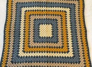 Designs by Eve Blues and Beiges Afghan 35 inches x 35 inches