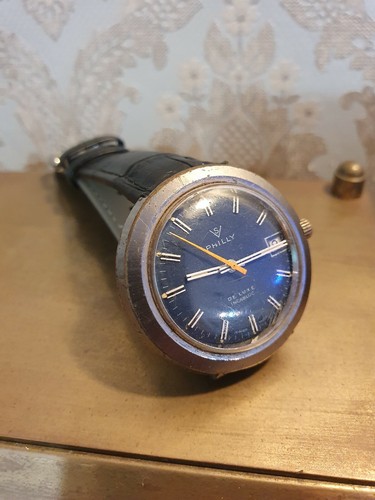 vintage S PHILLY deluxe men's watch 17 jewels incabloc Swiss made - Picture 3 of 11