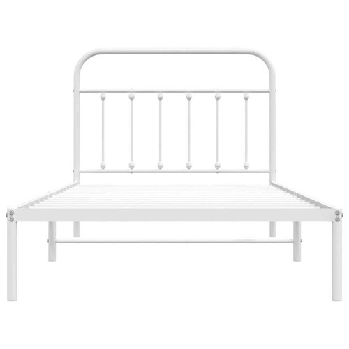 NNEVL Metal Bed Frame with Headboard White 107x203 cm Kingle Single Size - 第 6/9 張圖片
