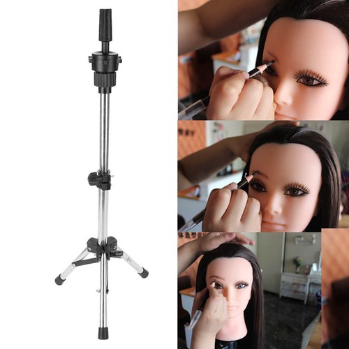 Adjustable Salon Model Hair Practice Head Holder Head Mannequin Silver For Hair - Picture 7 of 7