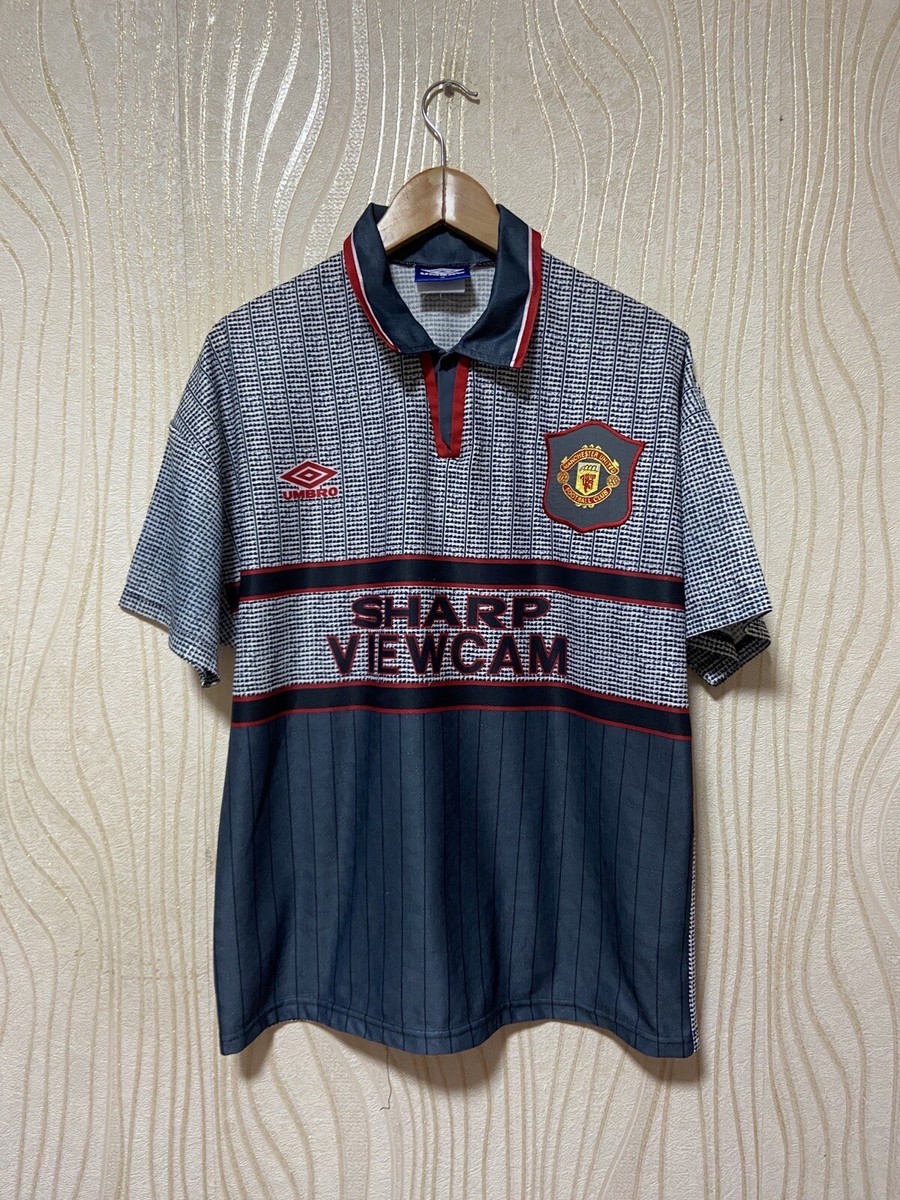 MANCHESTER UNITED 1995 1996 AWAY SHIRT JERSEY SHORYS UMBRO